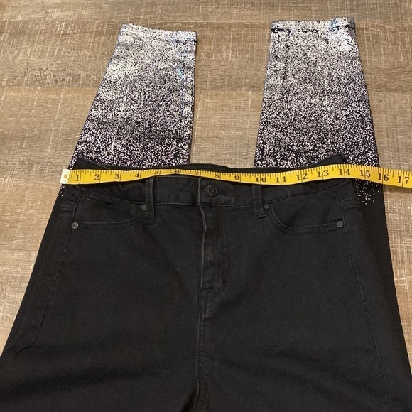 Celebrity Pink | High Waisted Black & Silver Ombre Sparkle Skinny Ankle Jeans - Picture 7 of 9